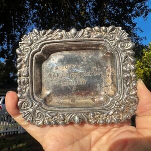 Vintage OWC RAF Brize Norton England Silverplate Ashtray Royal Air Force